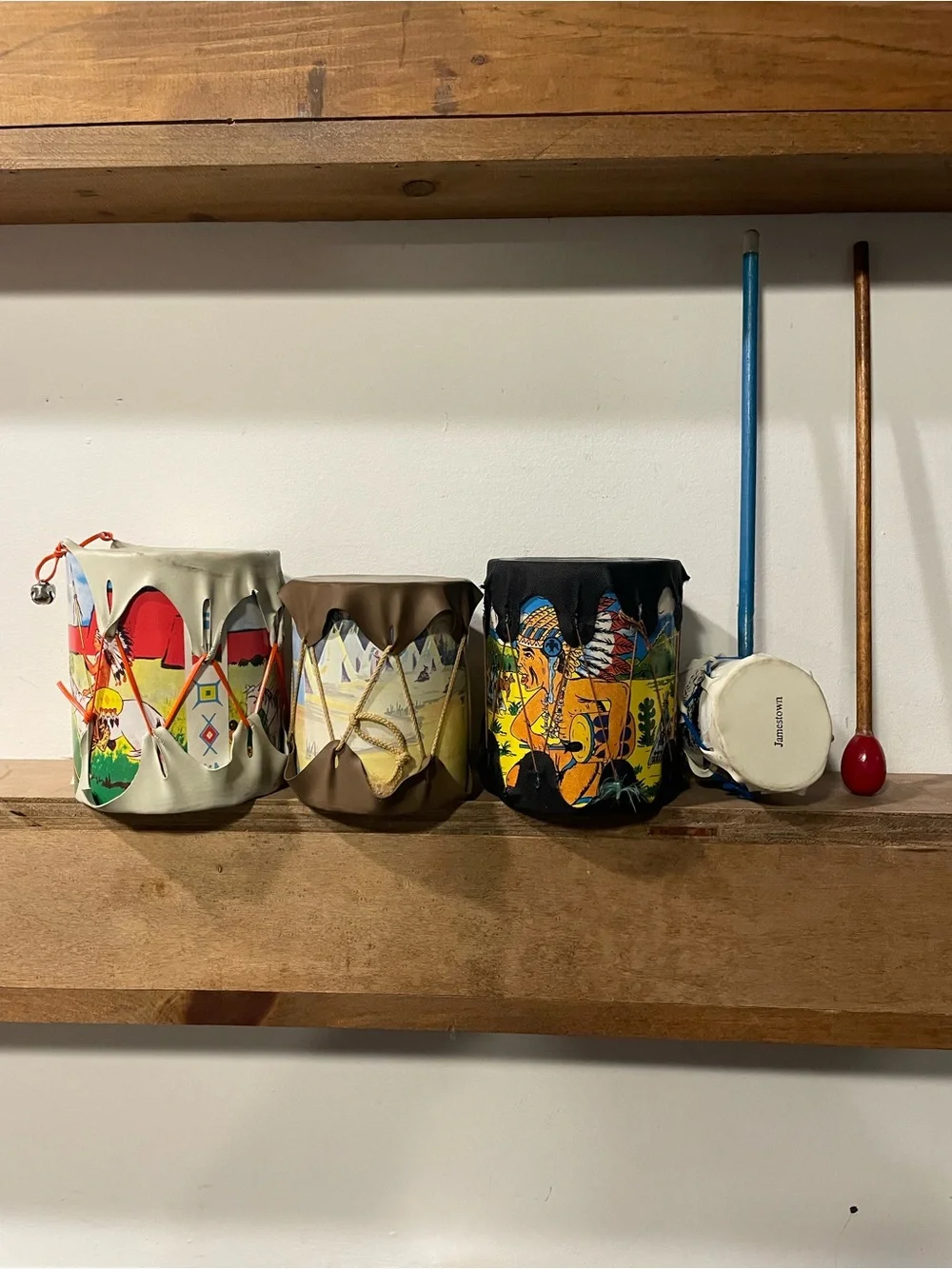 Vintage Style Toy American Indian-themed Barrel Drum Lot Kids Toys souvenirs